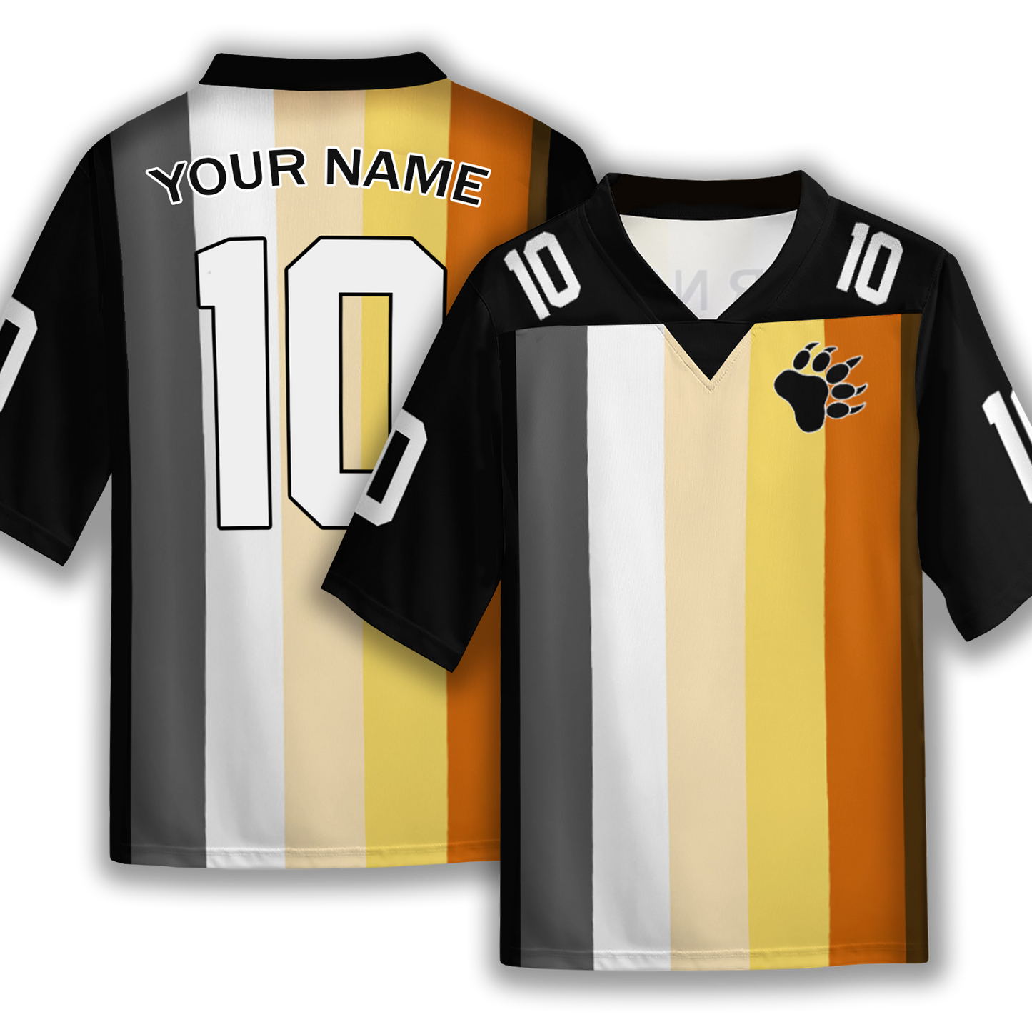 Bears Flag Personalized Black Soccor Jersey