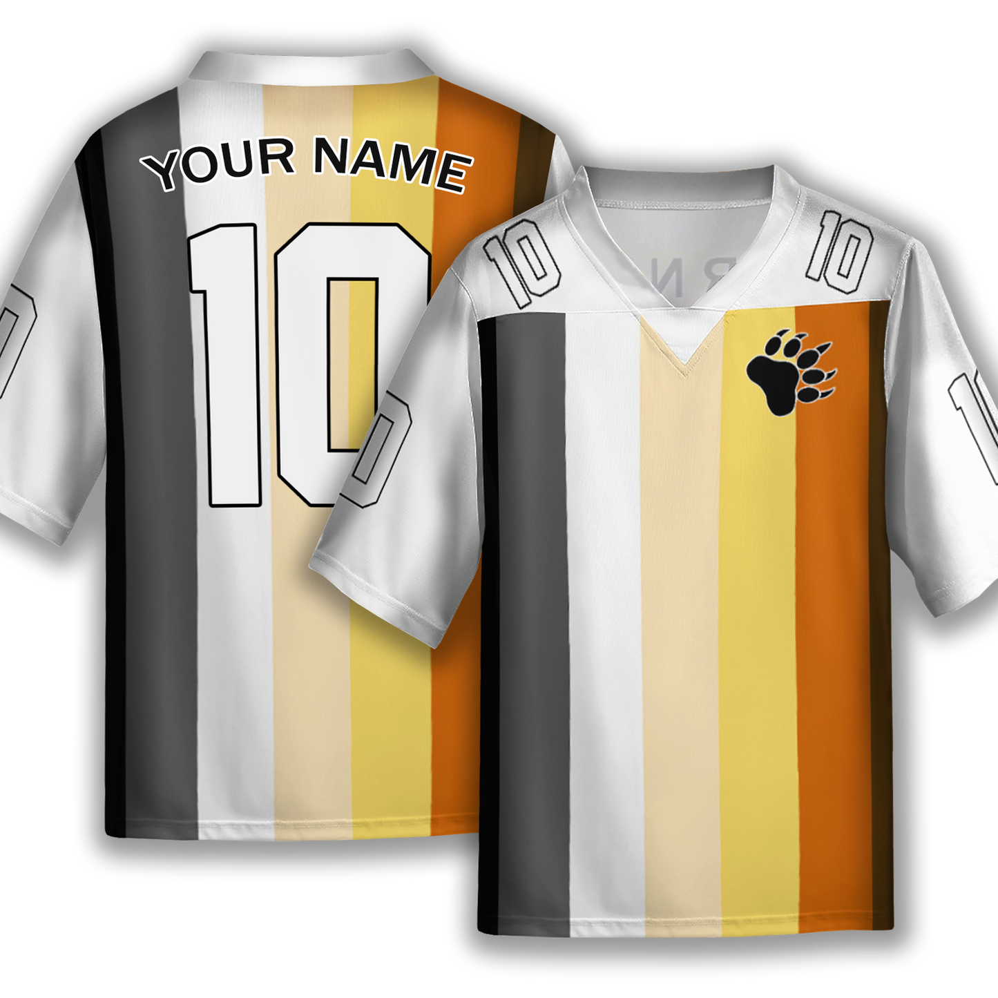 Bears Flag Personalized White Soccer Jersey