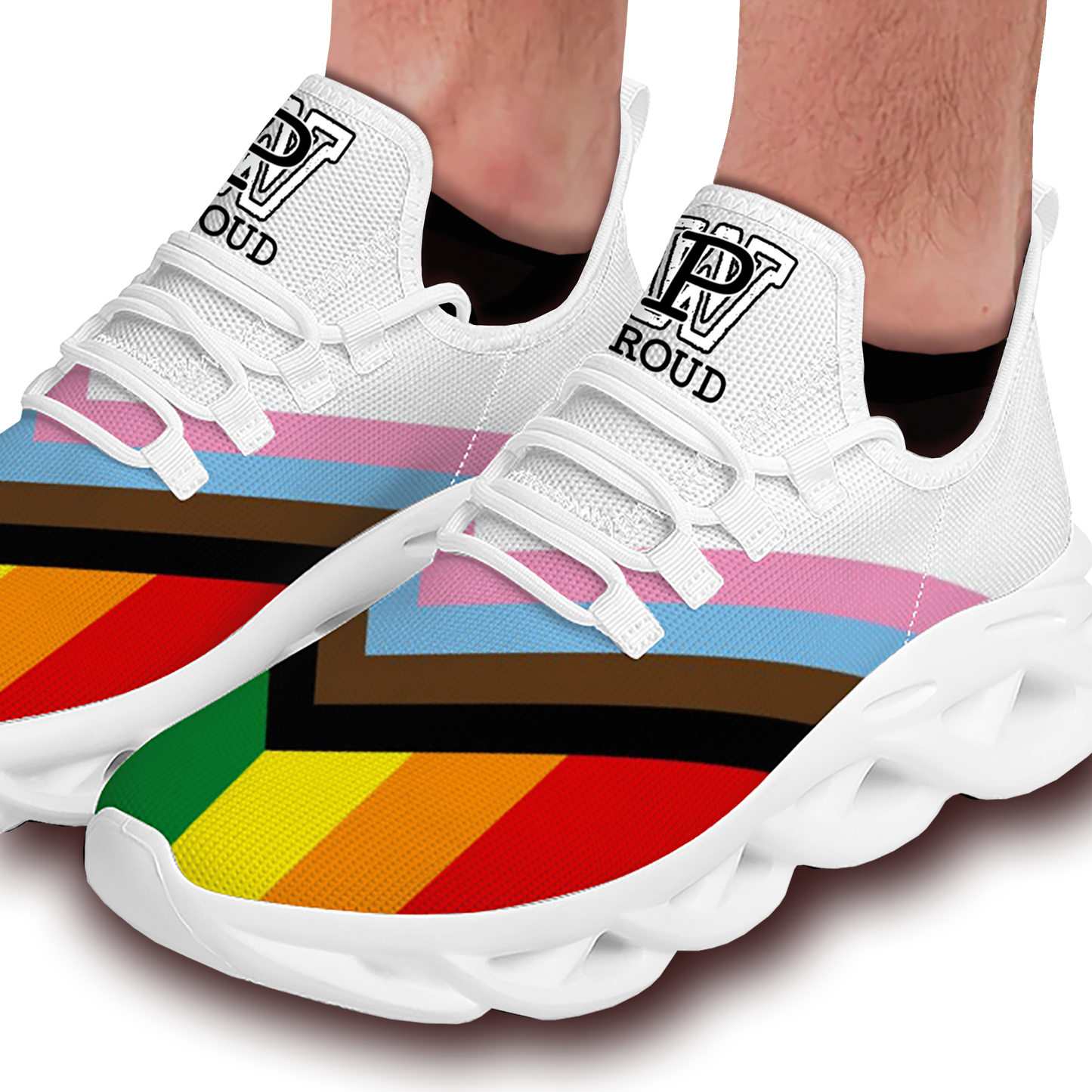Progress Pride White Sneakers