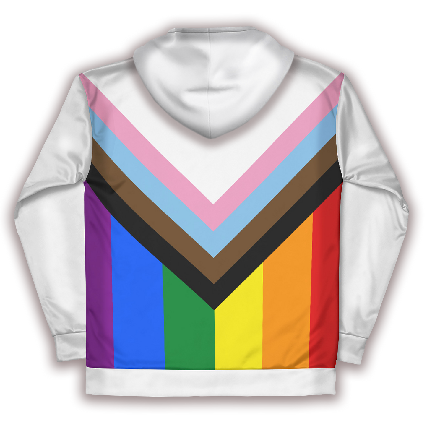 Progress Pride White Zip Up Hoodie With Pockets