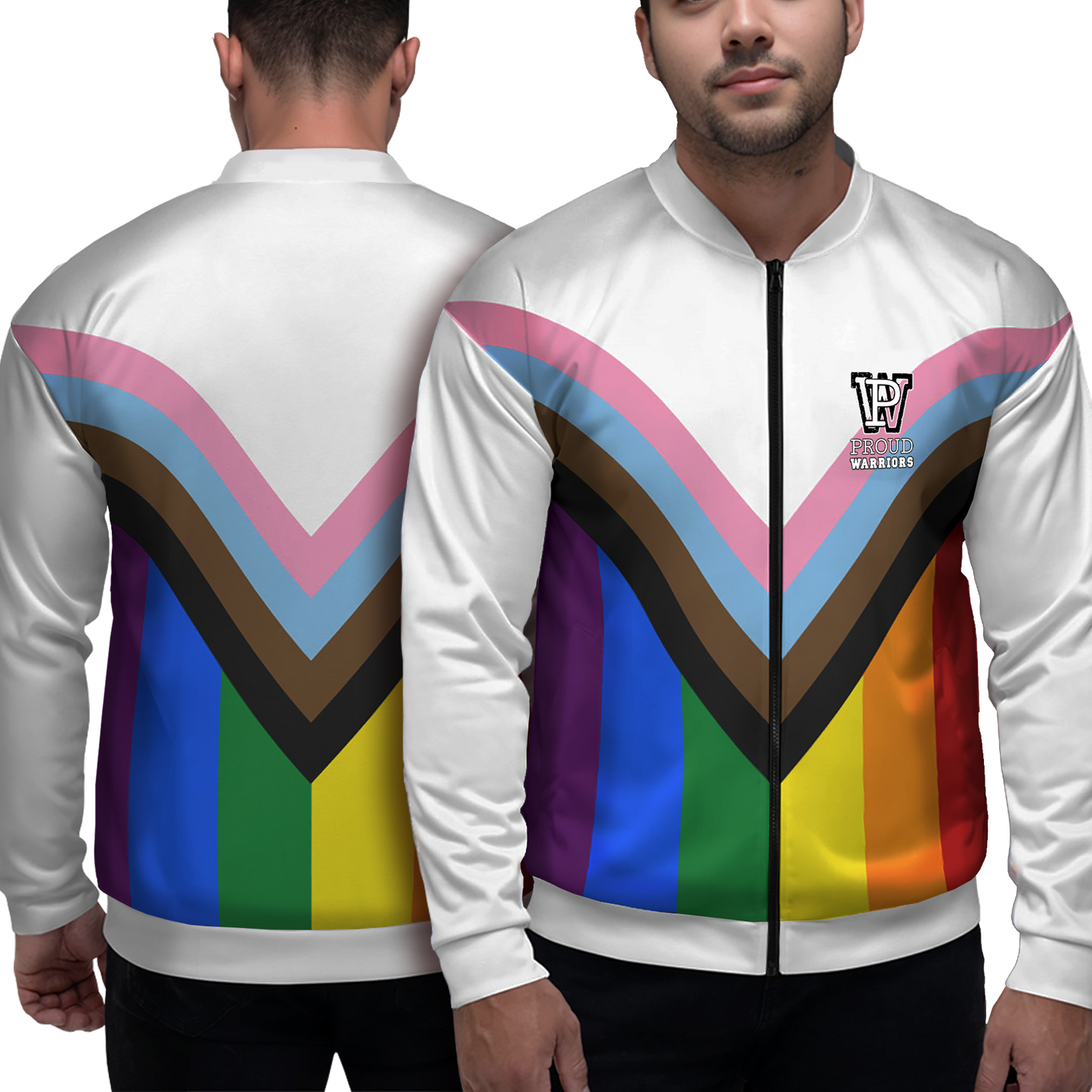 Progress Pride White Bomber Jacket