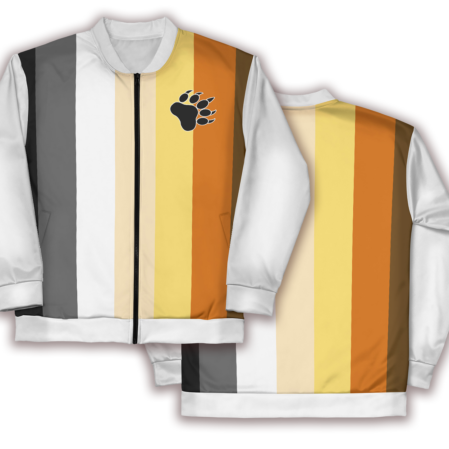 Bears Flag White Bomber Jacket