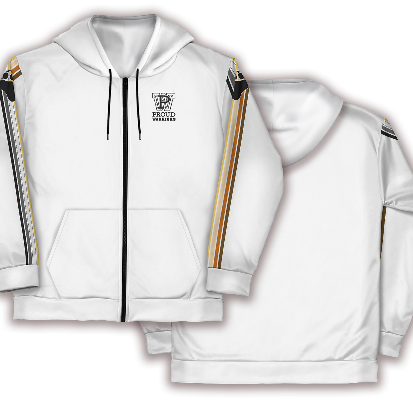 Bears Prididas White Zip Up Hoodie With Pockets