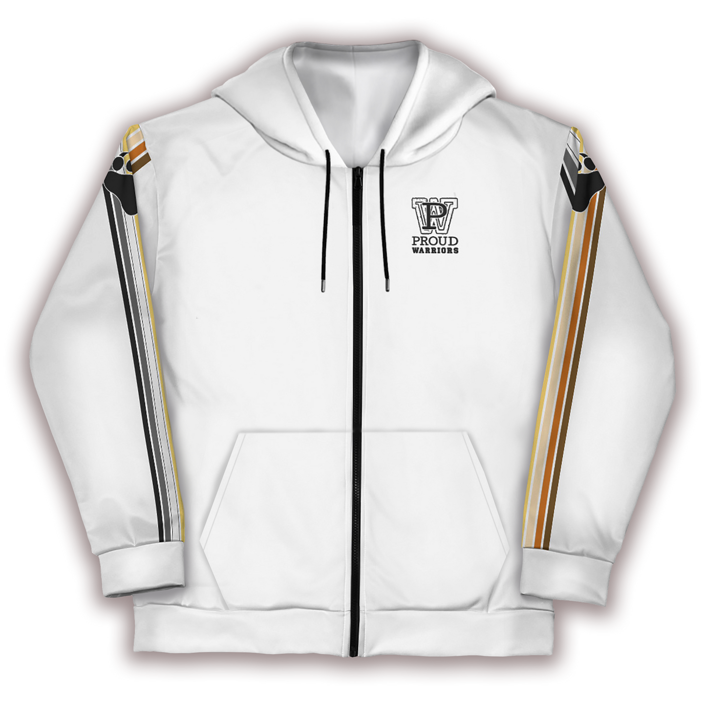 Bears Prididas White Zip Up Hoodie With Pockets