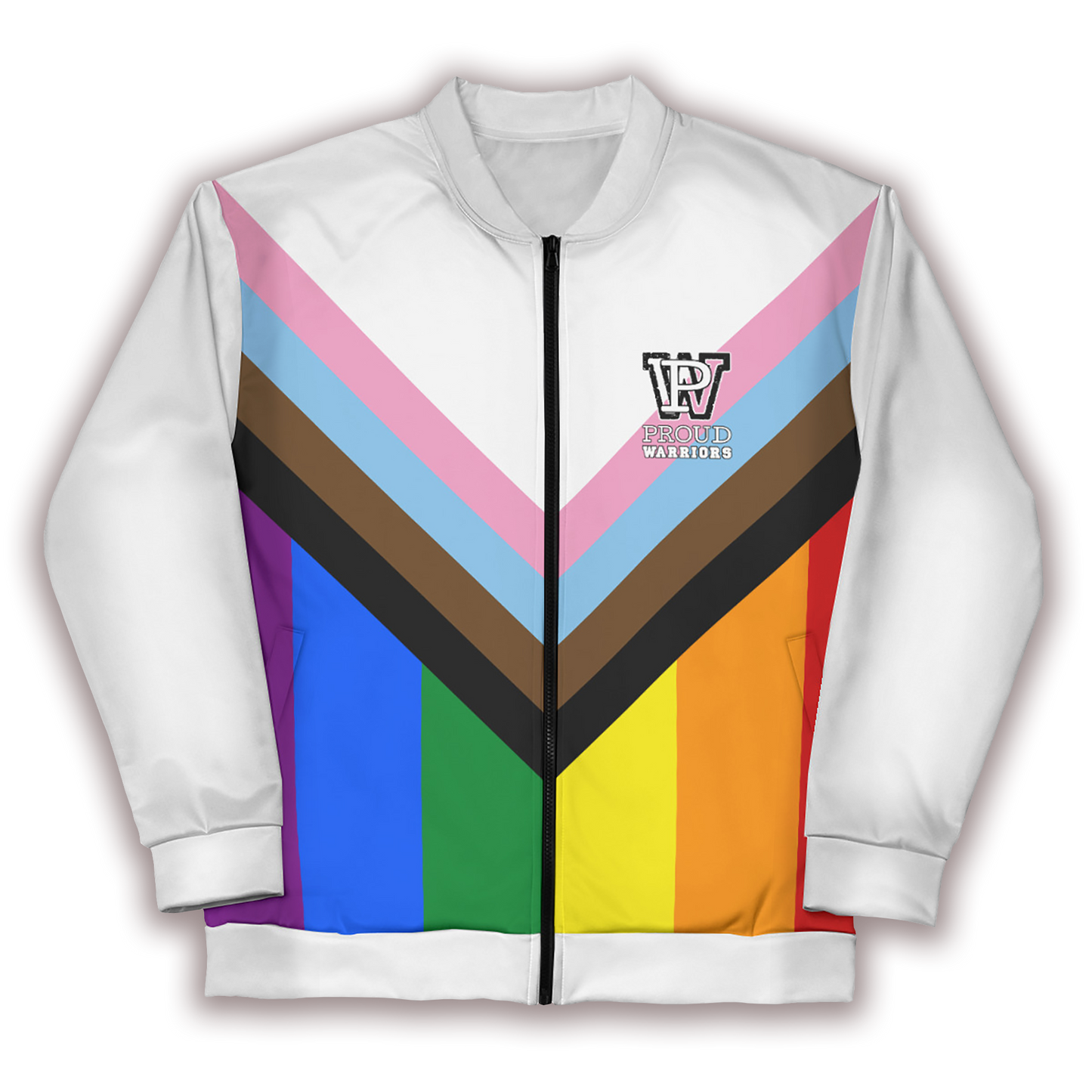 Progress Pride White Bomber Jacket
