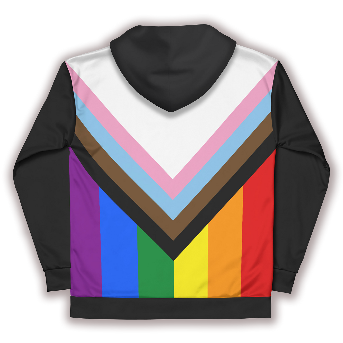 Progress Pride Black Zip Up Hoodie With Pockets