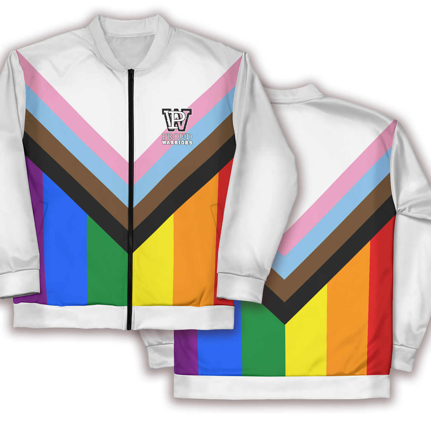 Progress Pride White Bomber Jacket
