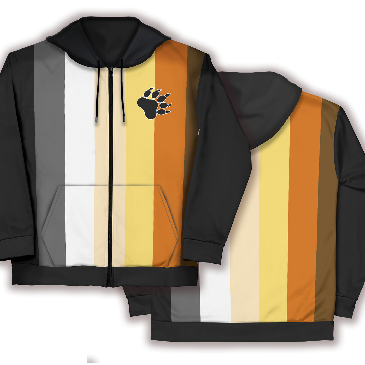 Bears Flag Black Zip Up Hoodie With Pockets