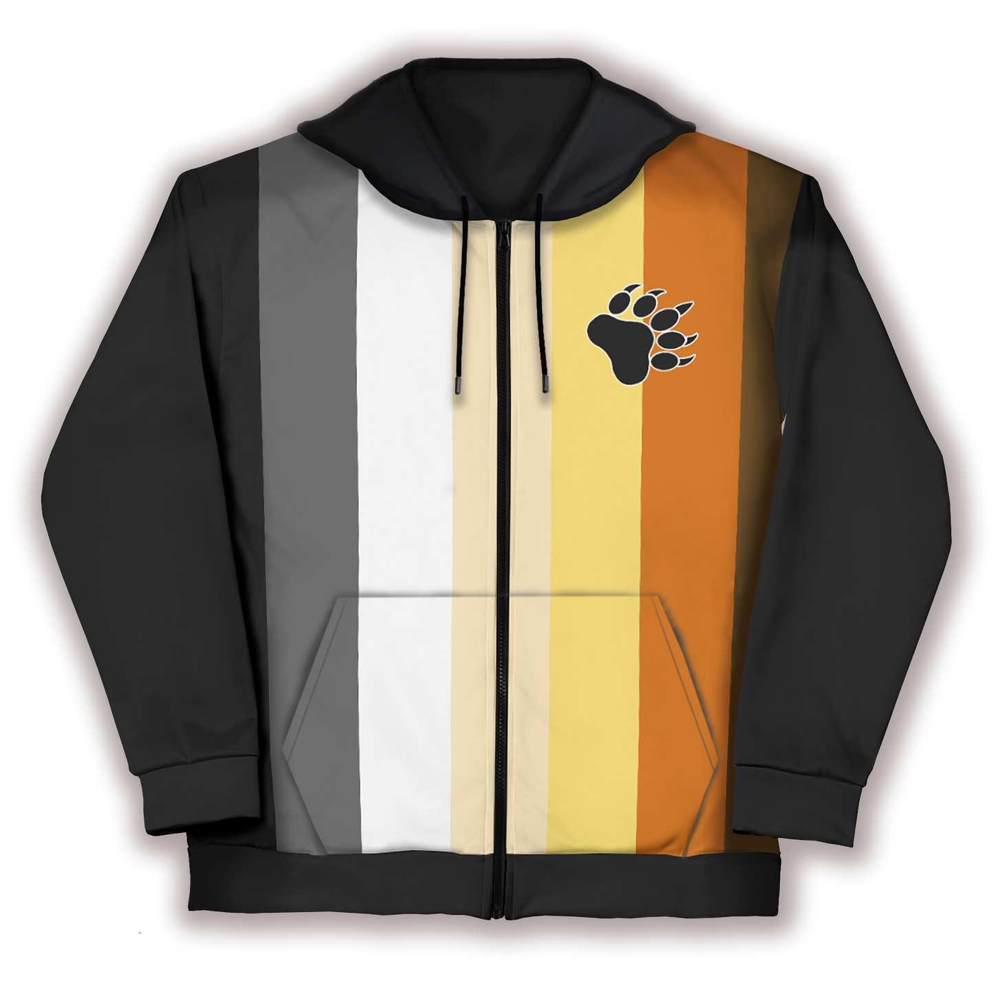 Bears Flag Black Zip Up Hoodie With Pockets
