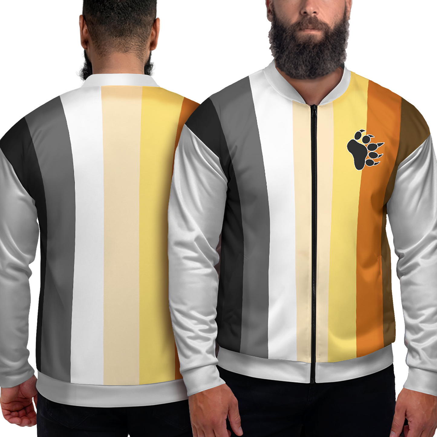 Bears Flag White Bomber Jacket