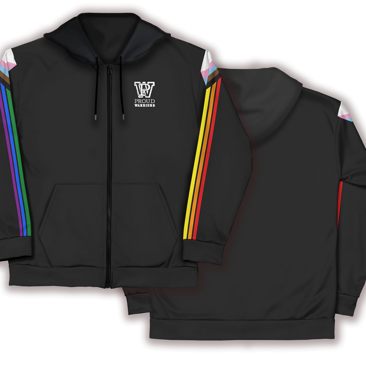 Progress Prididas Black Zip Up Hoodie With Pocket