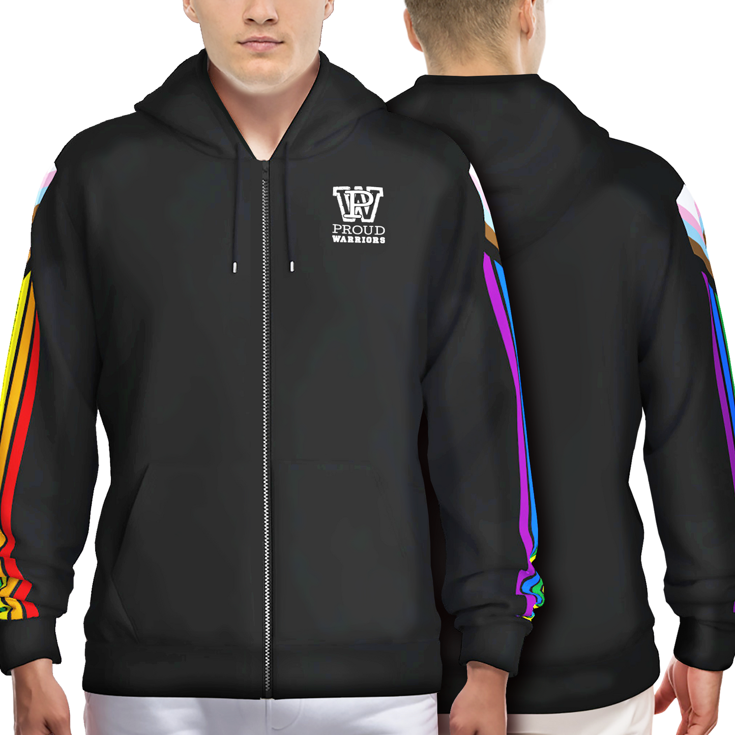 Progress Prididas Black Zip Up Hoodie With Pocket