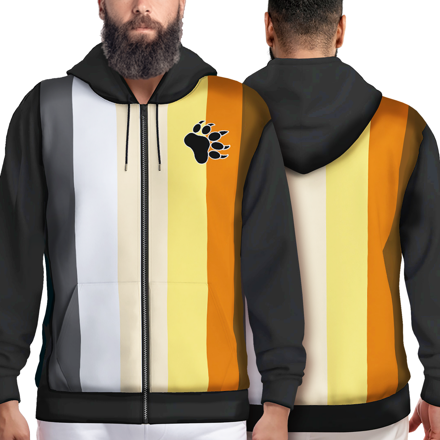 Bears Flag Black Zip Up Hoodie With Pockets