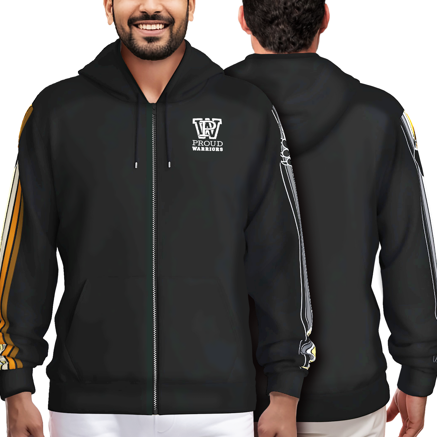 Bears Prididas Black Zip Up Hoodie With Pockets