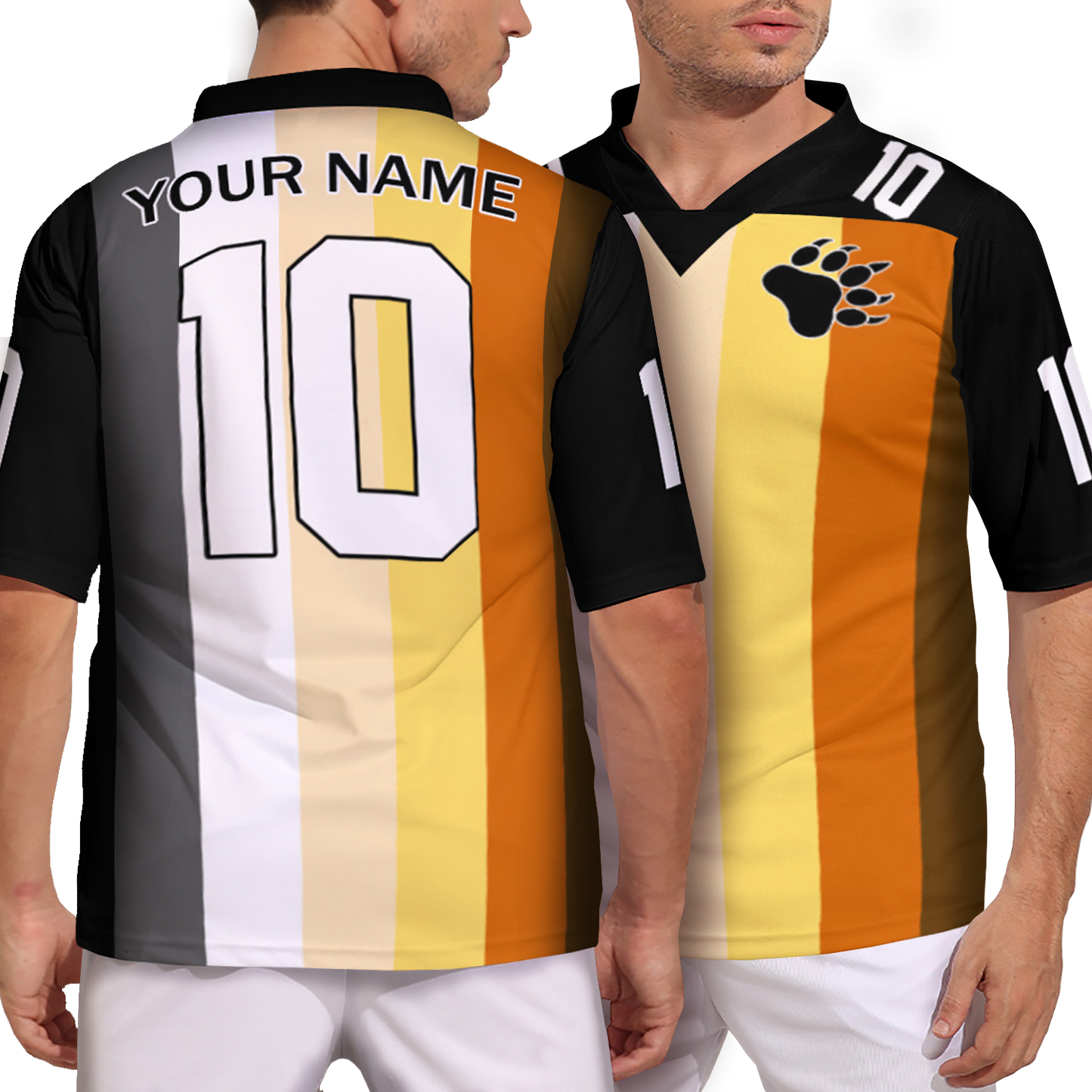 Bears Flag Personalized Black Soccor Jersey