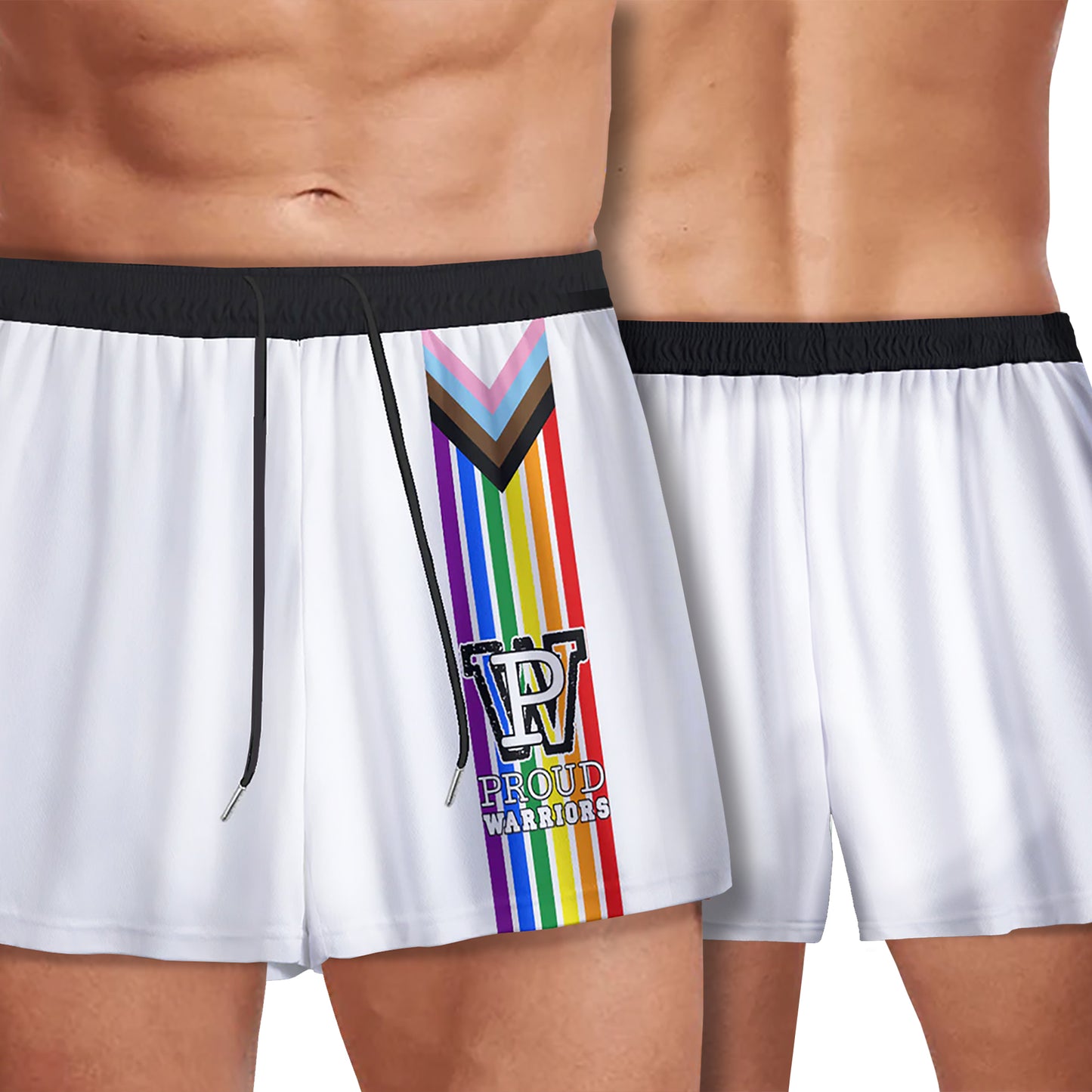 Progress Prididas White Mesh Sports Shorts