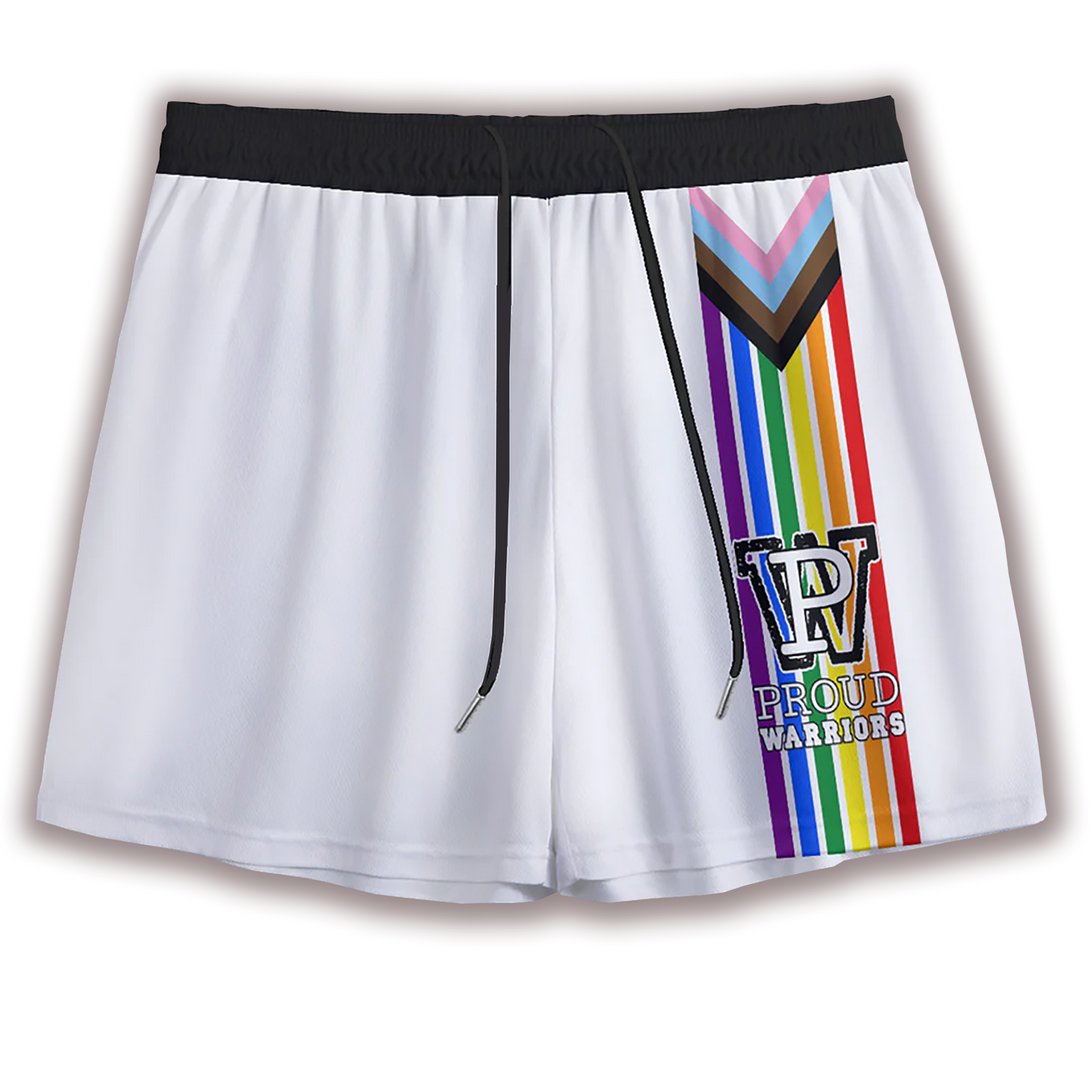 Progress Prididas White Mesh Sports Shorts
