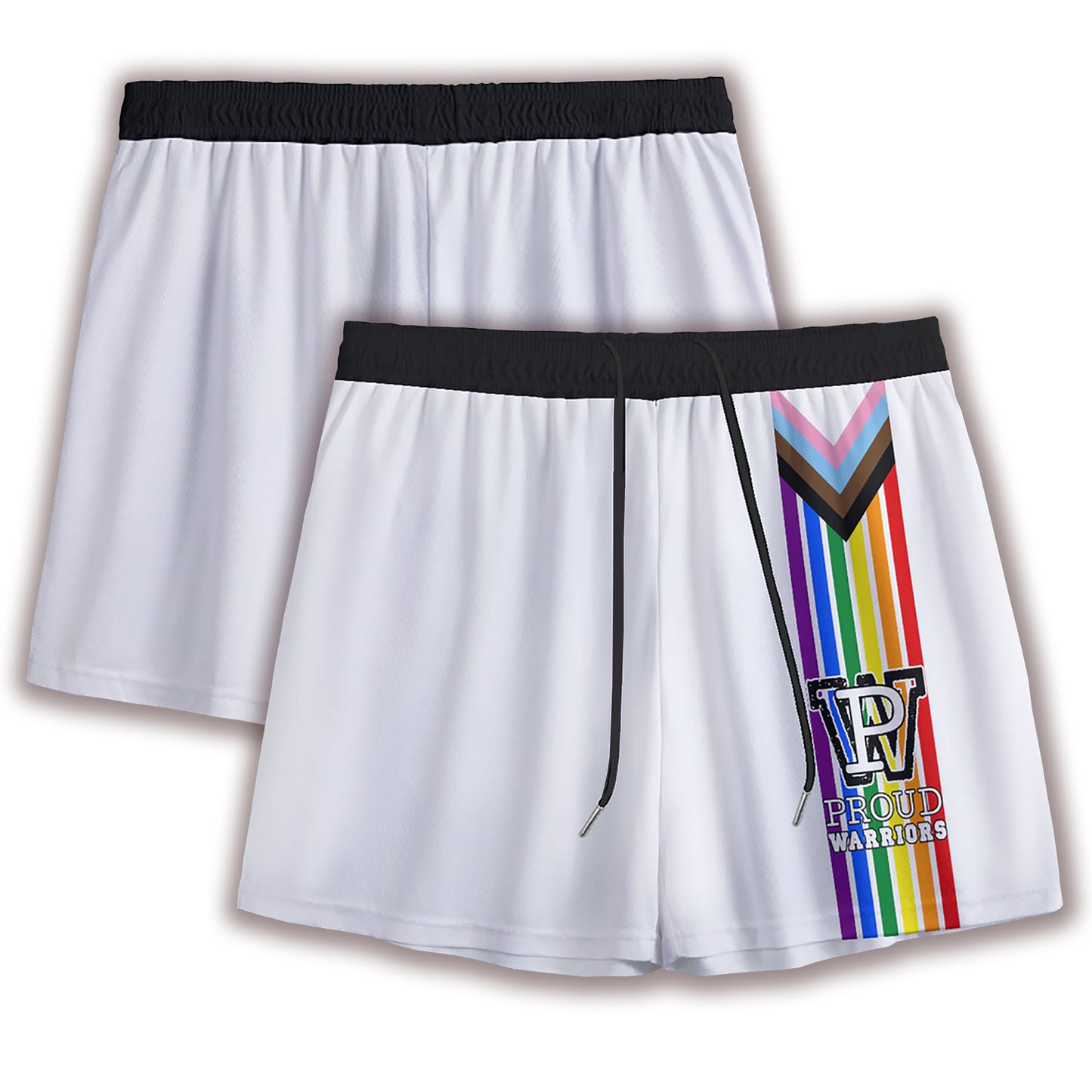 Progress Prididas White Mesh Sports Shorts