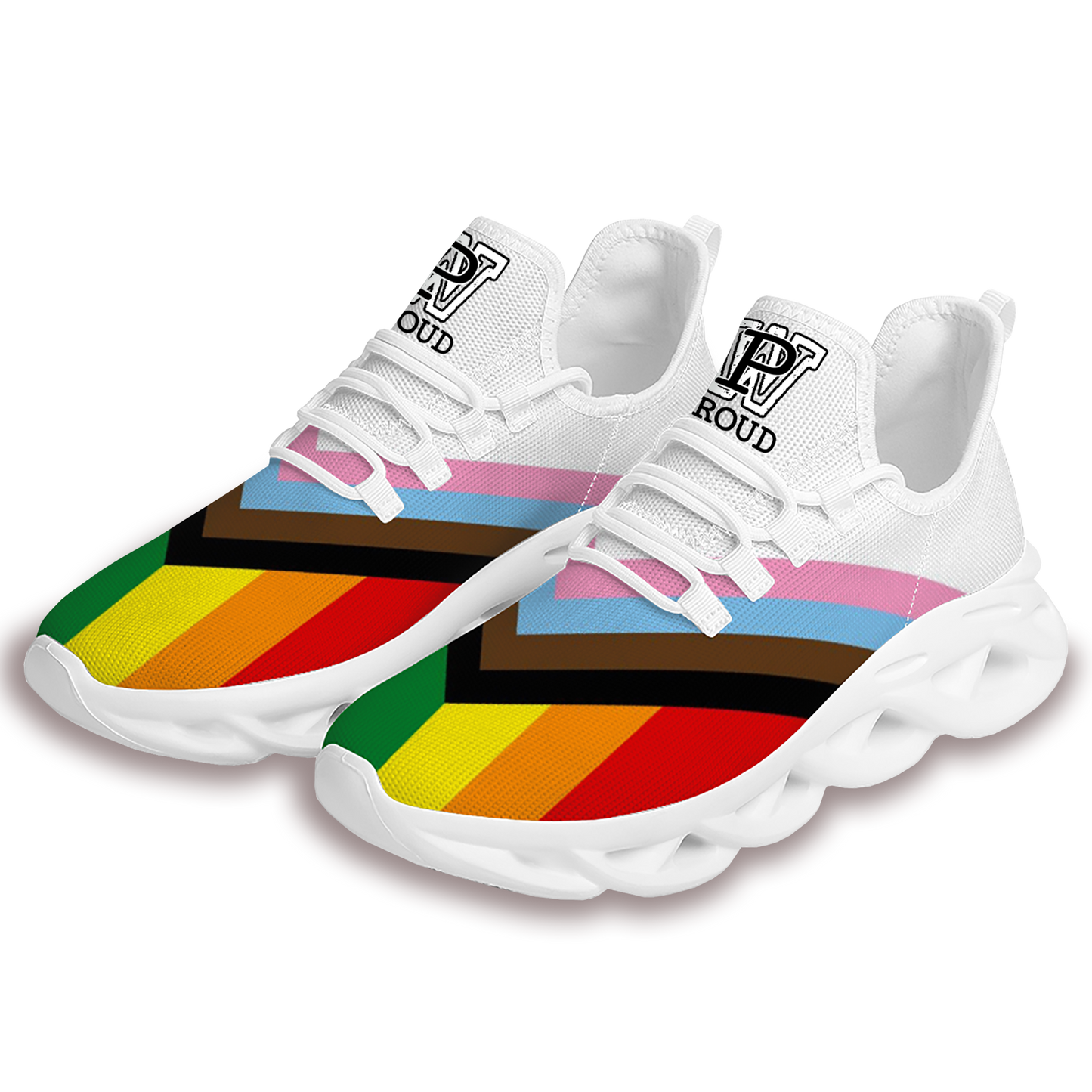 Progress Pride White Sneakers