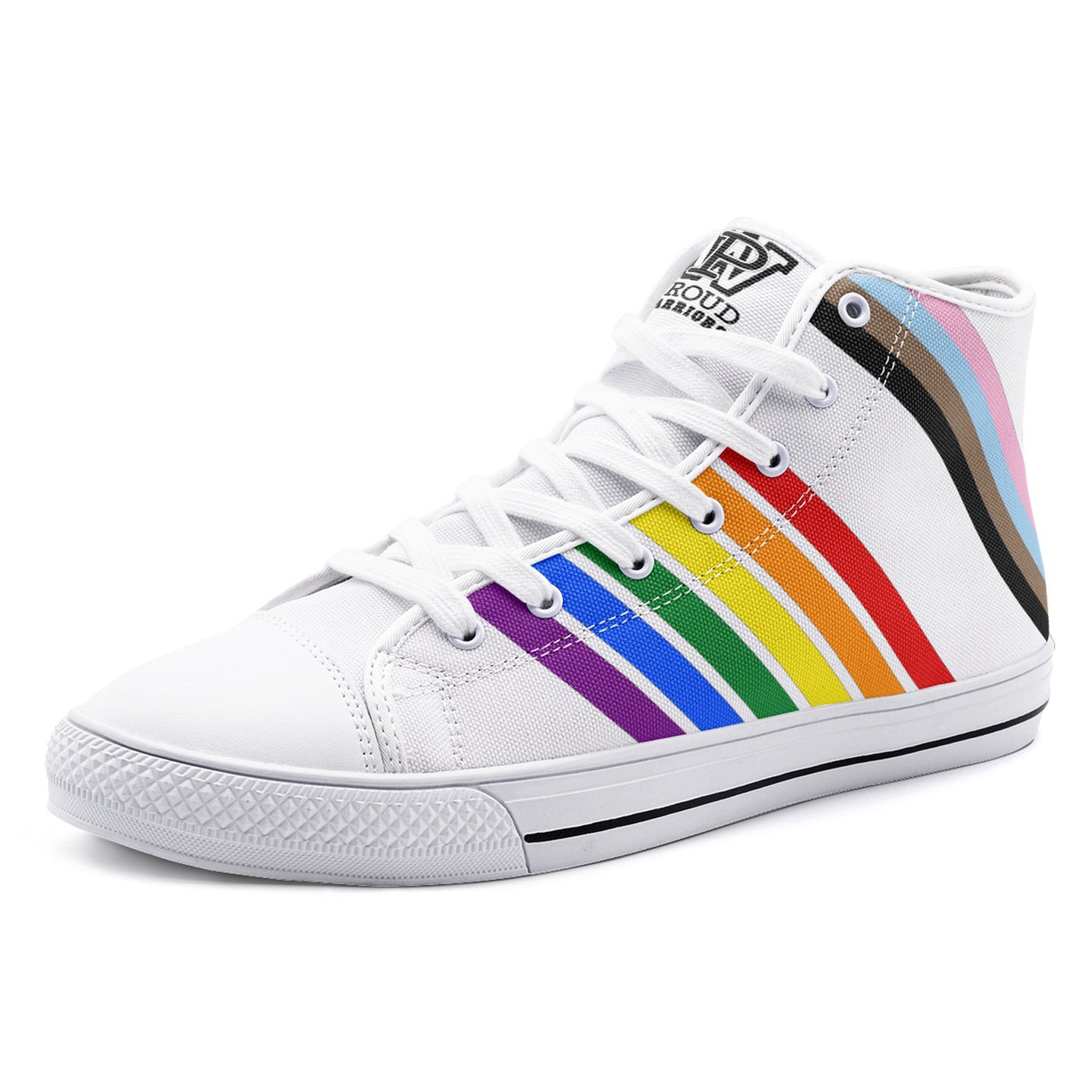 Progress Prididas White High Top Canvas Shoes