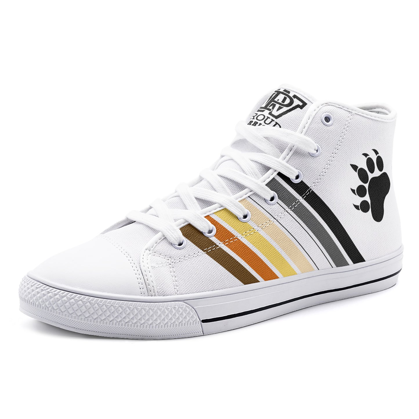 Bears Prididas White High Top Canvas Shoes