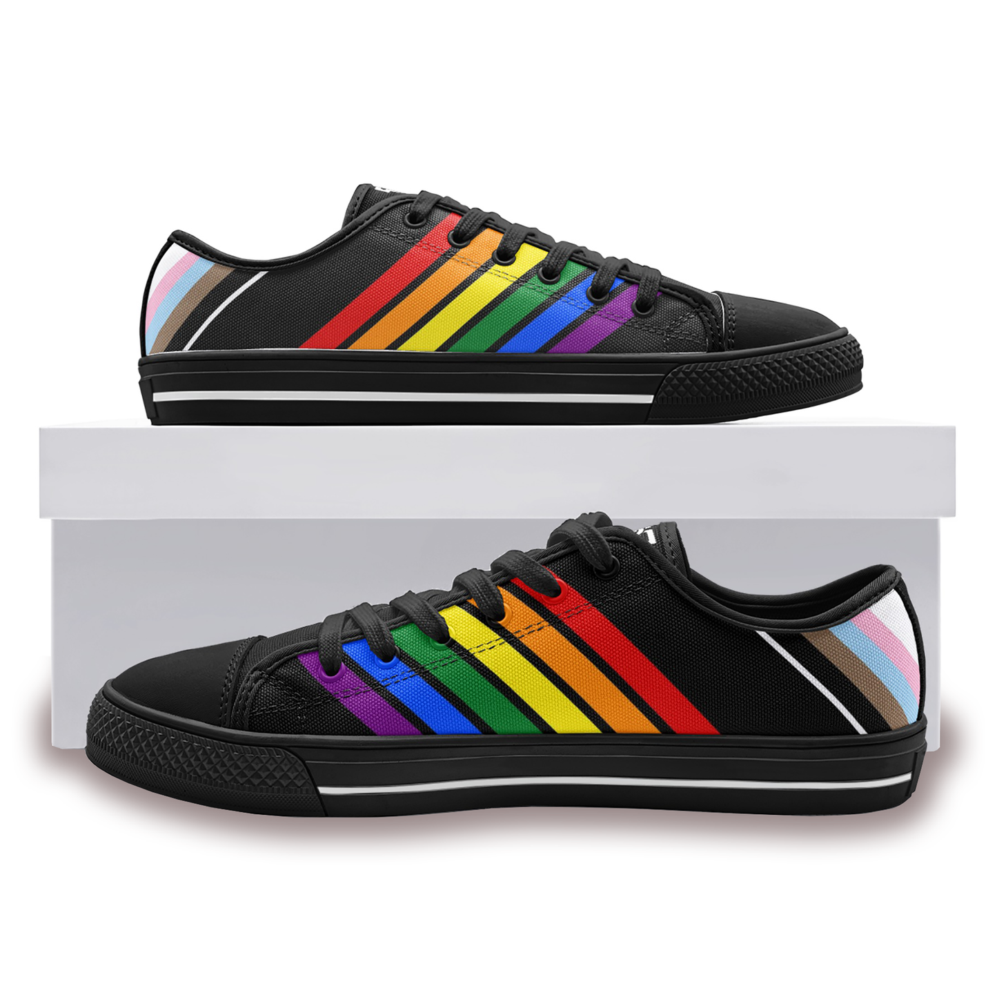 Progress Prididas Black Low Top Canvas Shoes