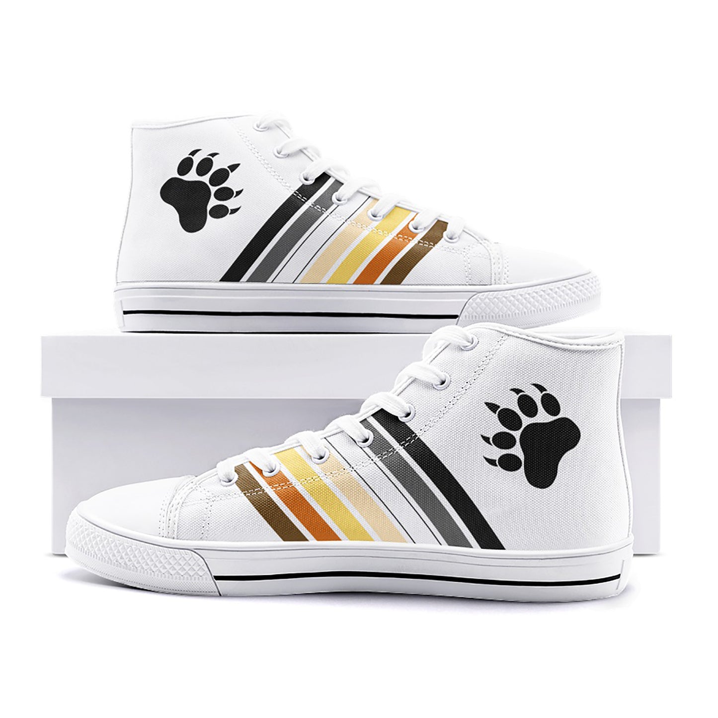 Bears Prididas White High Top Canvas Shoes