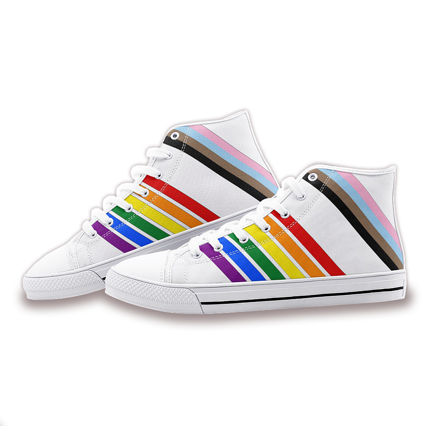 Progress Prididas White High Top Canvas Shoes
