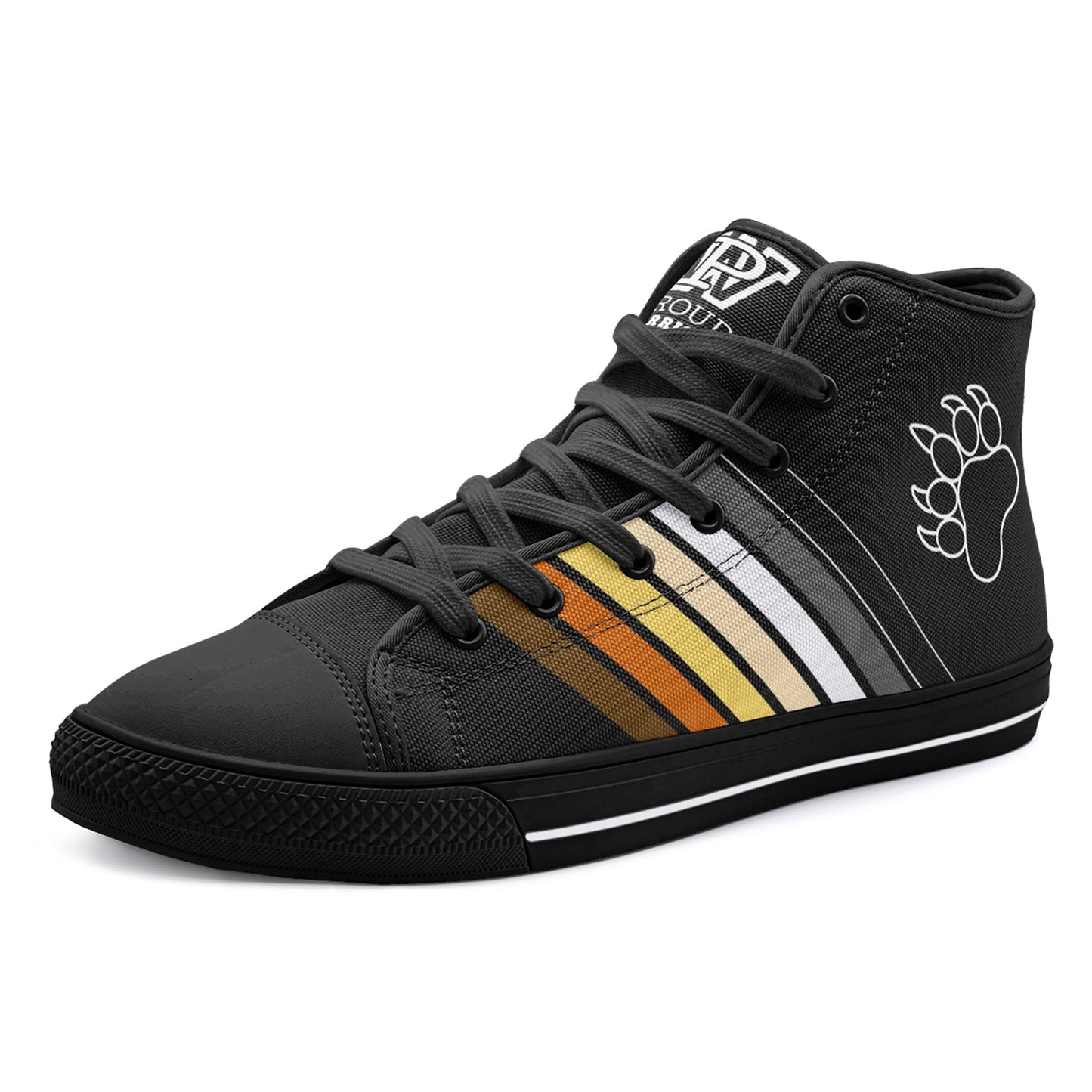 Bear Prididas Black High Top Canvas Shoes