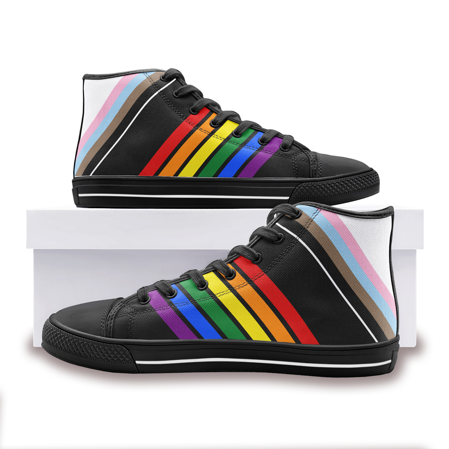 Progress Prididas Black High Top Canvas Shoes