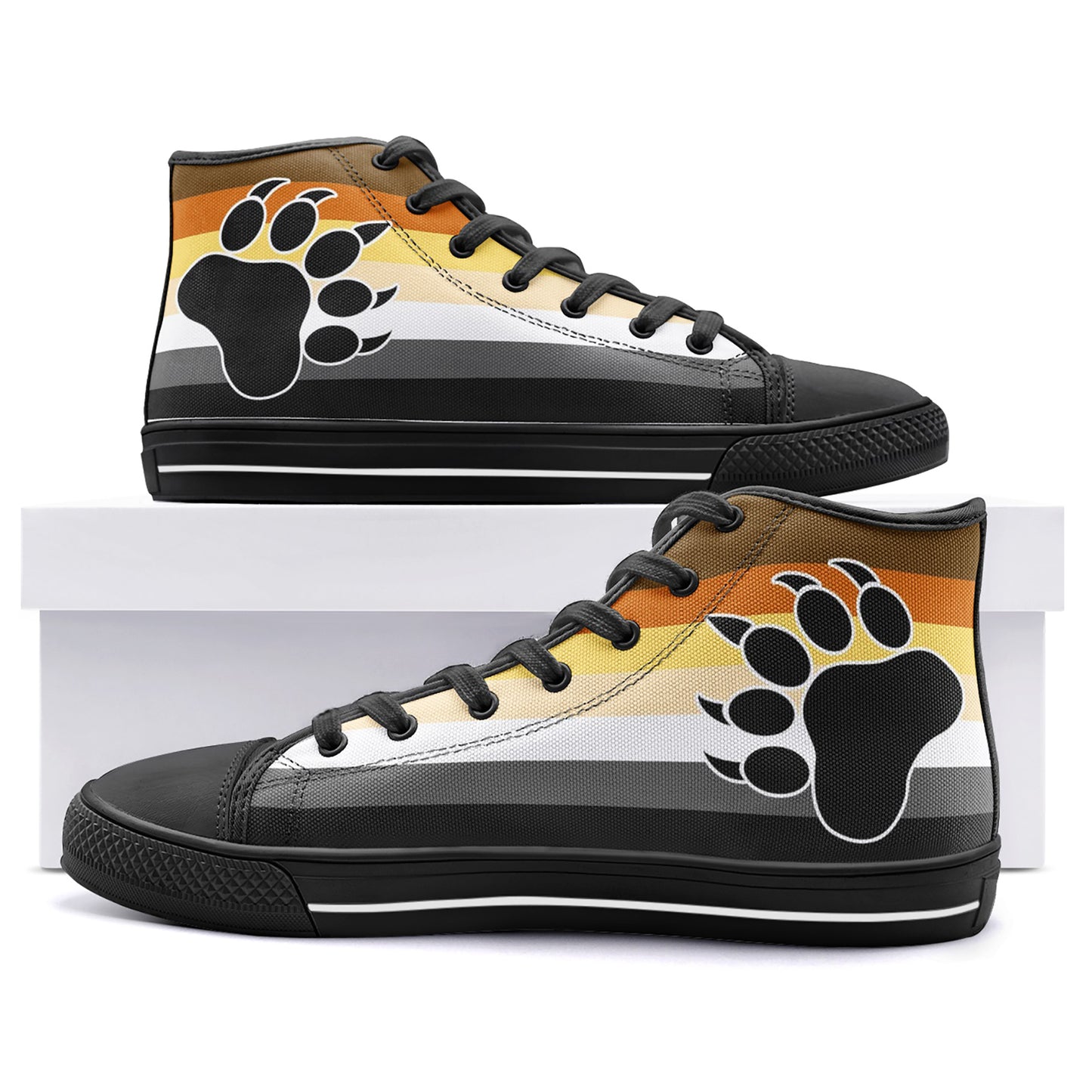 Bears Flag High Top Canvas Sneakers