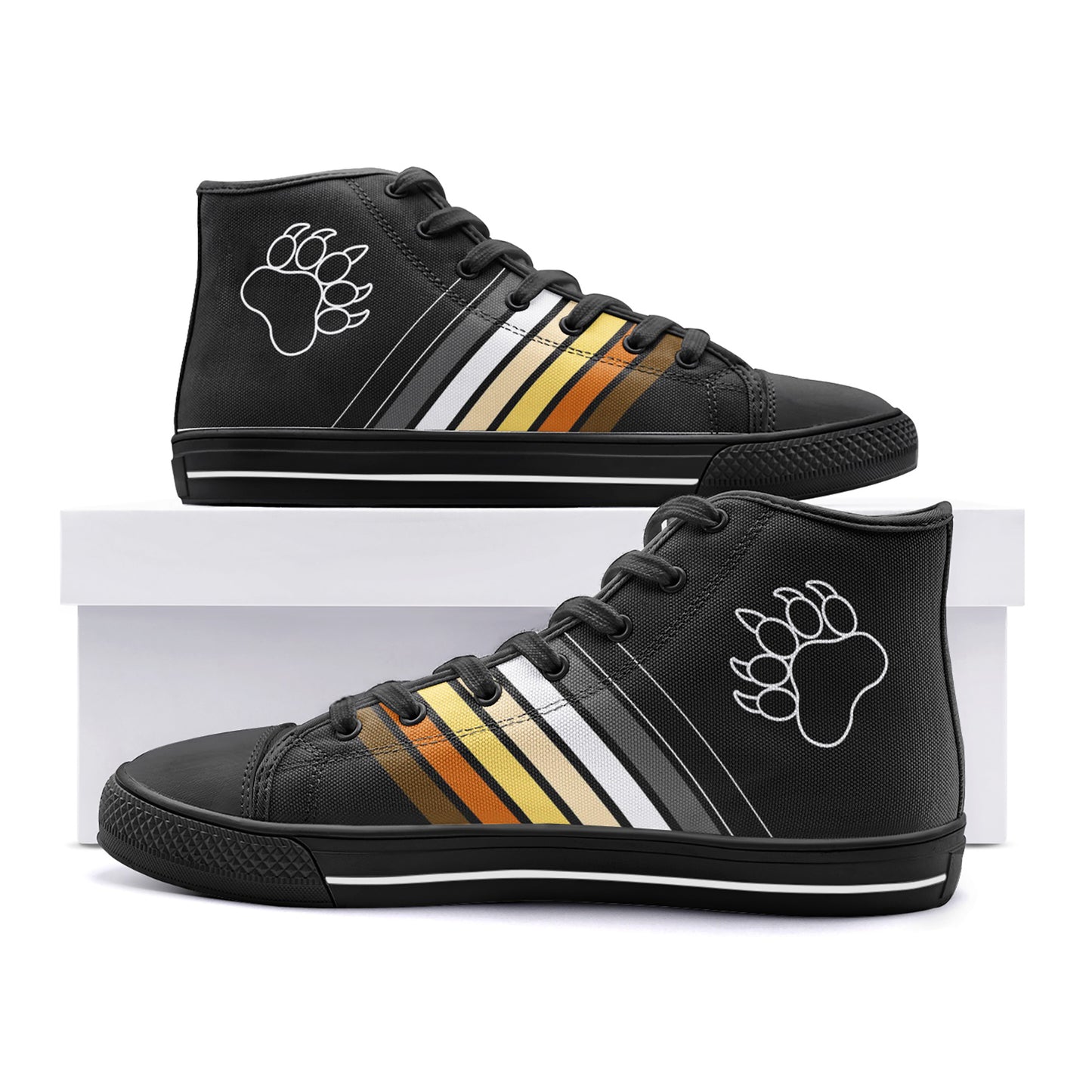 Bear Prididas Black High Top Canvas Shoes
