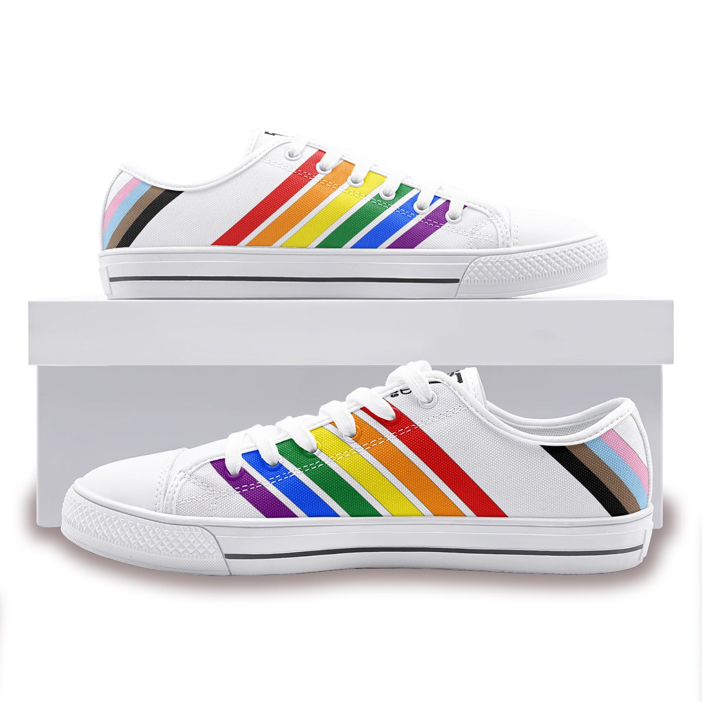 Progress Prididas White Low Top Canvas Shoes