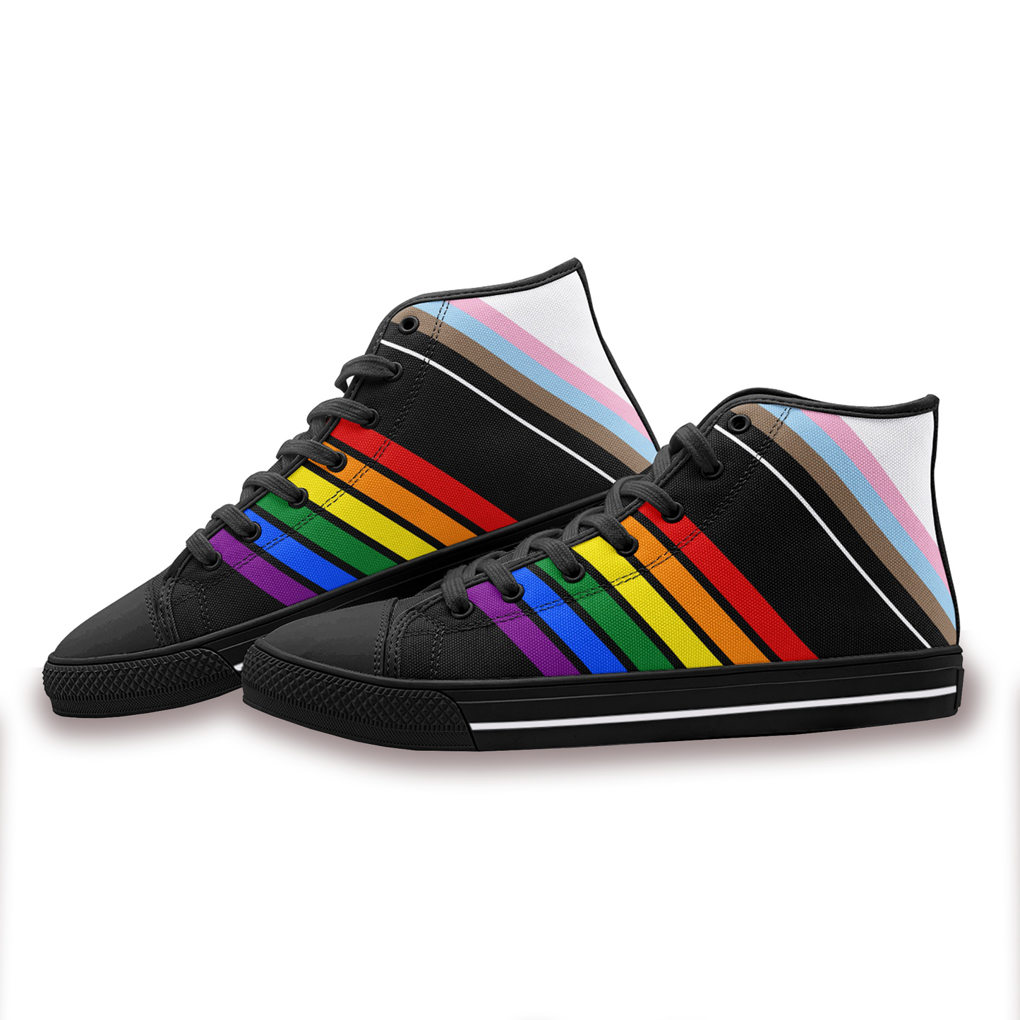 Progress Prididas Black High Top Canvas Shoes