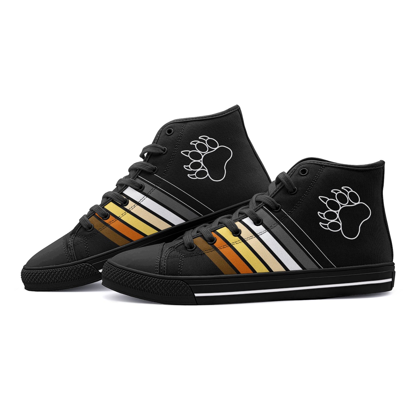 Bear Prididas Black High Top Canvas Shoes