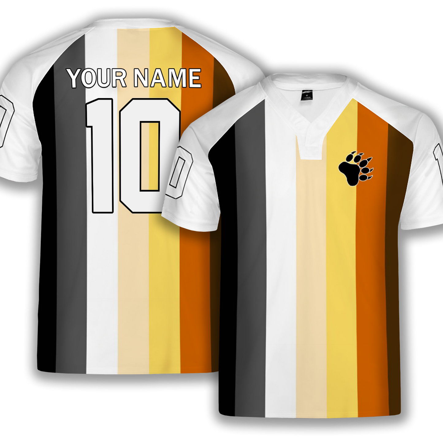 Bears Flag Personalized White Rugby Jersey
