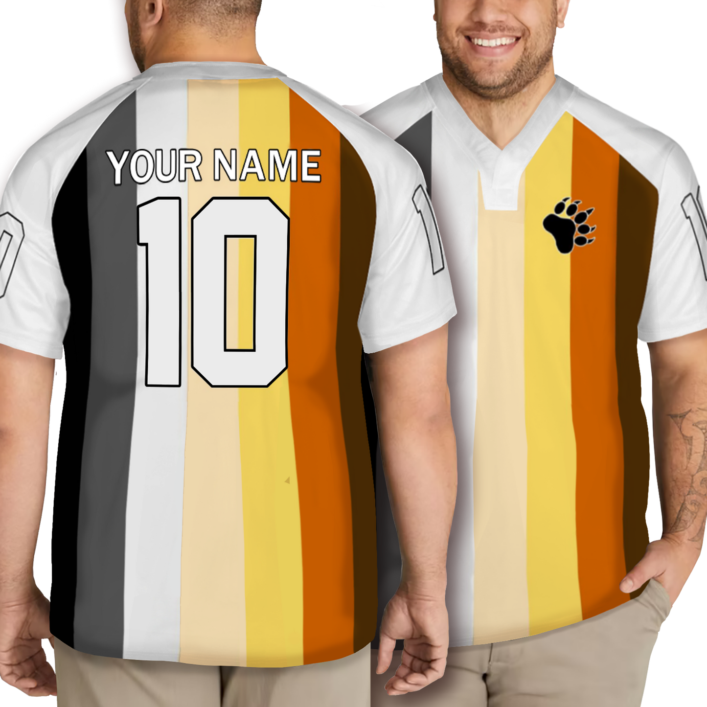 Bears Flag Personalized White Rugby Jersey